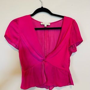 Super cute silly pink knot front top